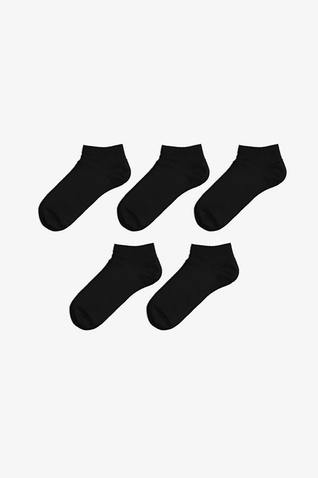 LCW DREAM Siyah Kadın Düz Patik Çorap 5li