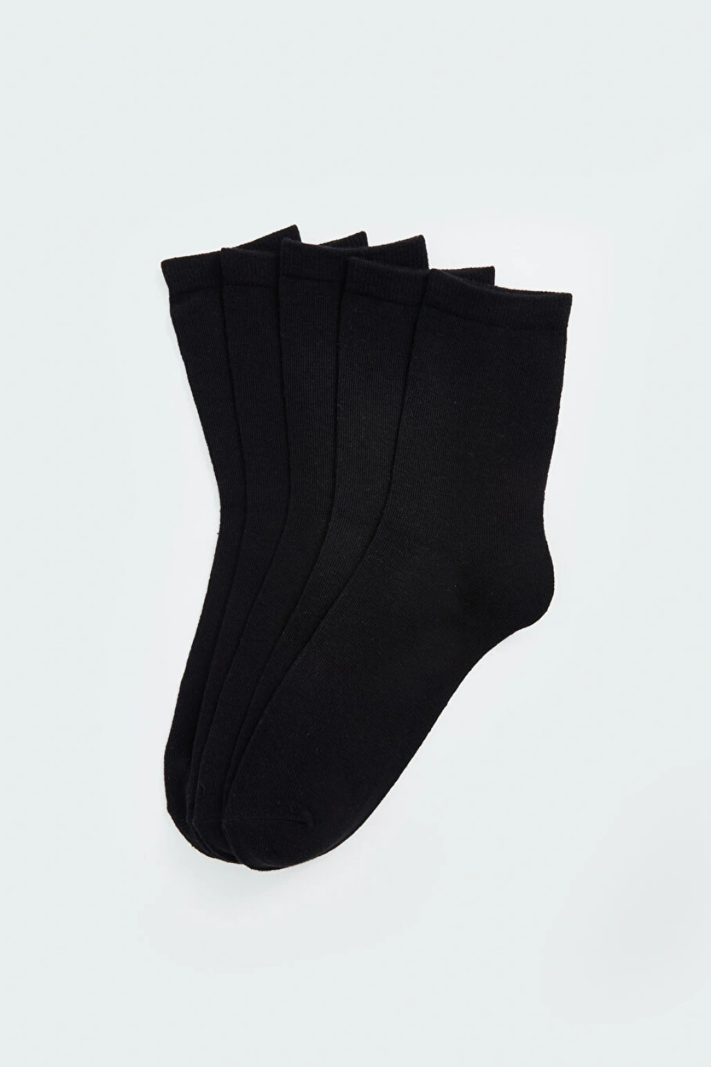 LCW DREAM Siyah Kadın Düz Soket Çorap 5li