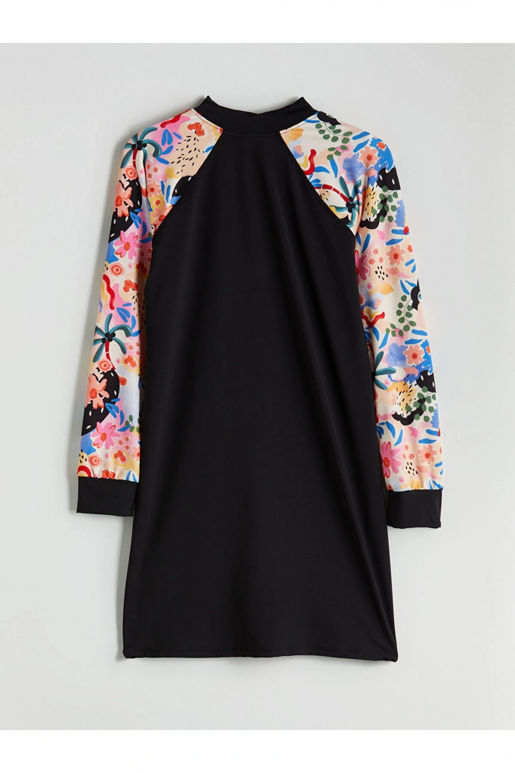 LCW DREAM Siyah Kolej Yaka Desenli Kadın Tesettür Mayo Üst