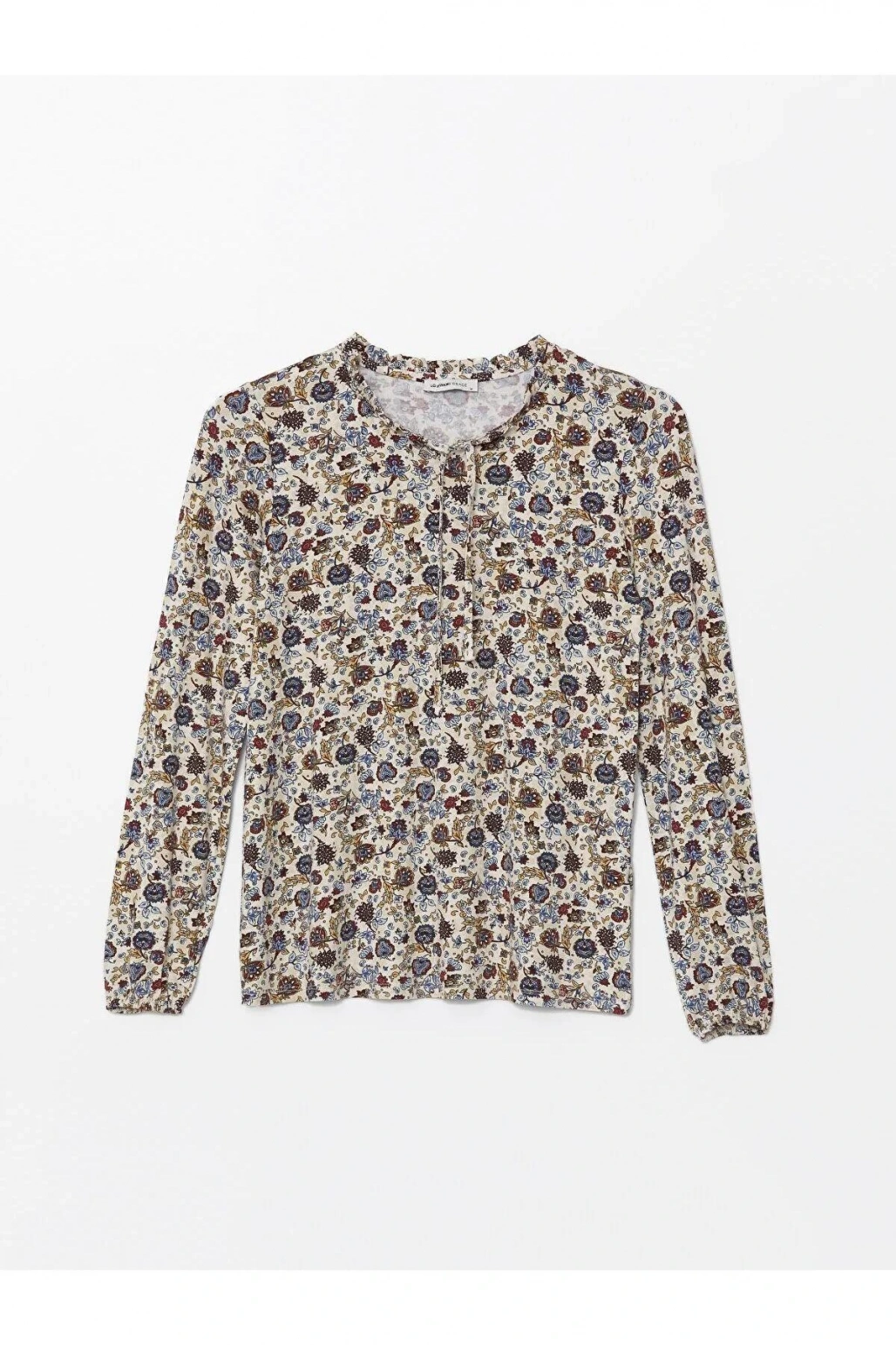 LCW Grace Bağlamalı Yaka Desenli Bluz (W5)