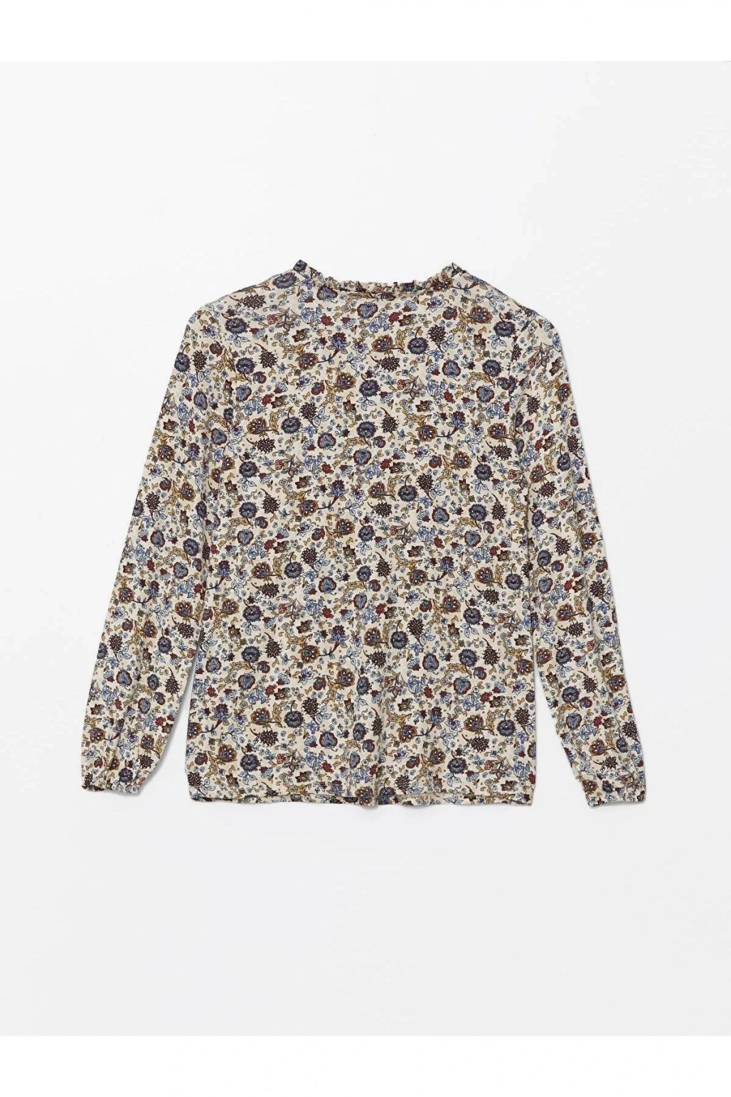 LCW Grace Bağlamalı Yaka Desenli Bluz (W5)