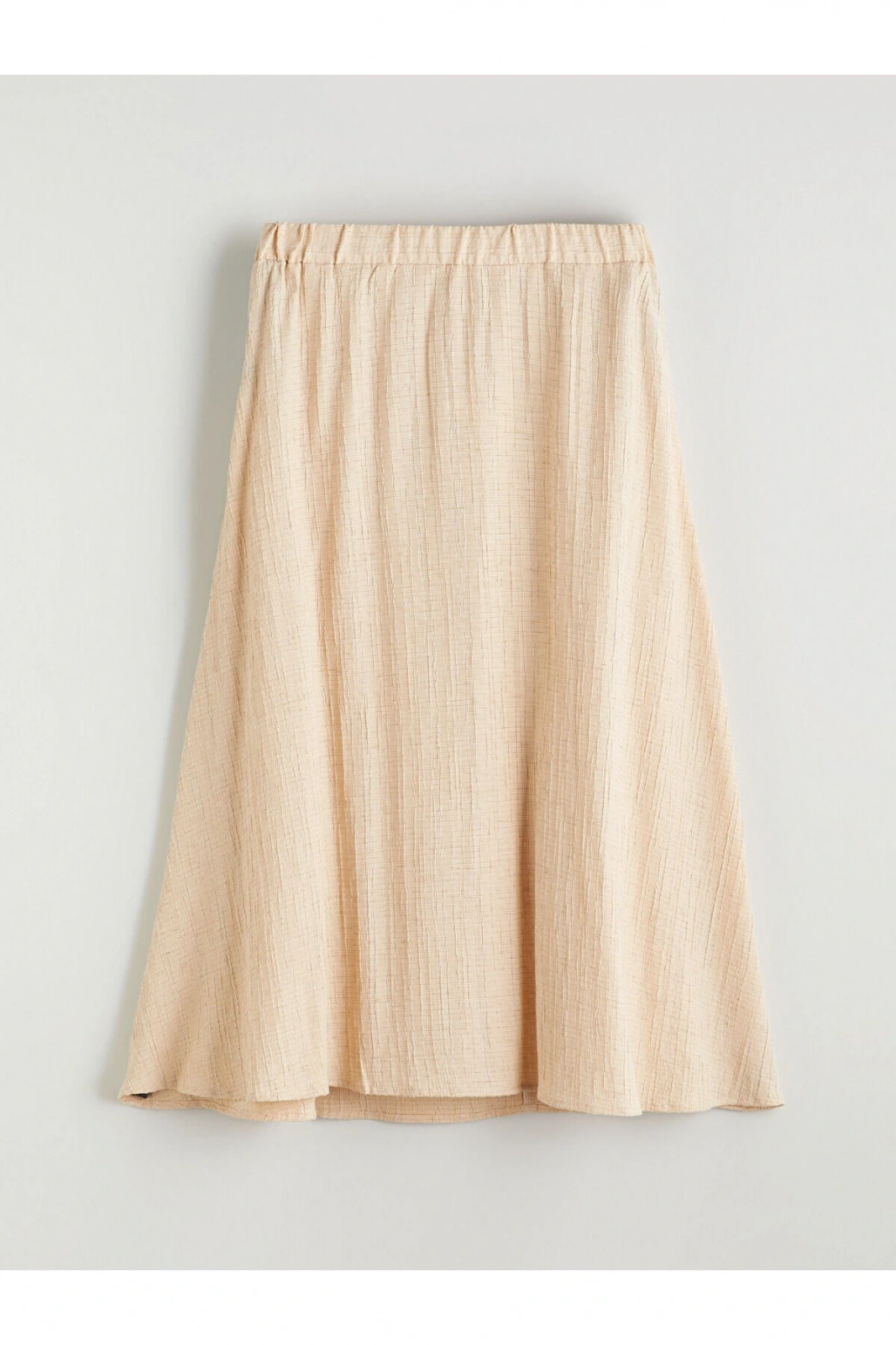 LCW Grace Bej Beli Lastikli Dokulu A Kesim Etek