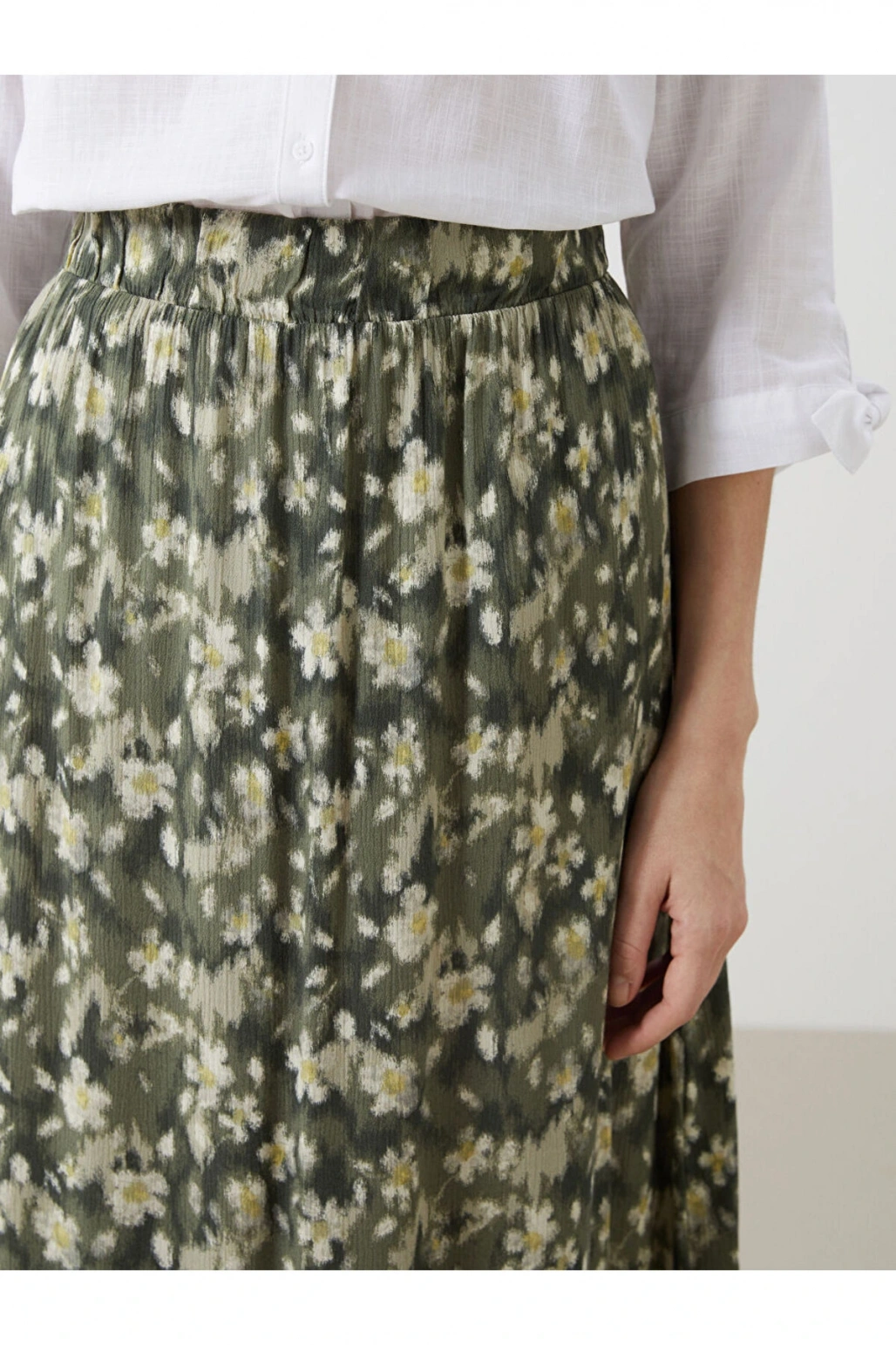 LCW Grace Beli Lastikli Çiçekli A Kesim Kadın Etek