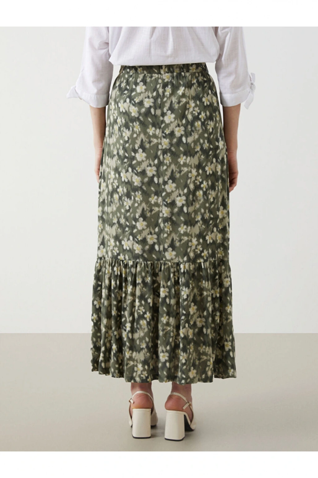 LCW Grace Beli Lastikli Çiçekli A Kesim Kadın Etek