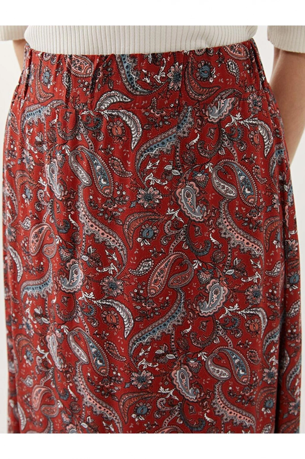 LCW Grace Beli Lastikli Desenli A Kesim Kadın Etek