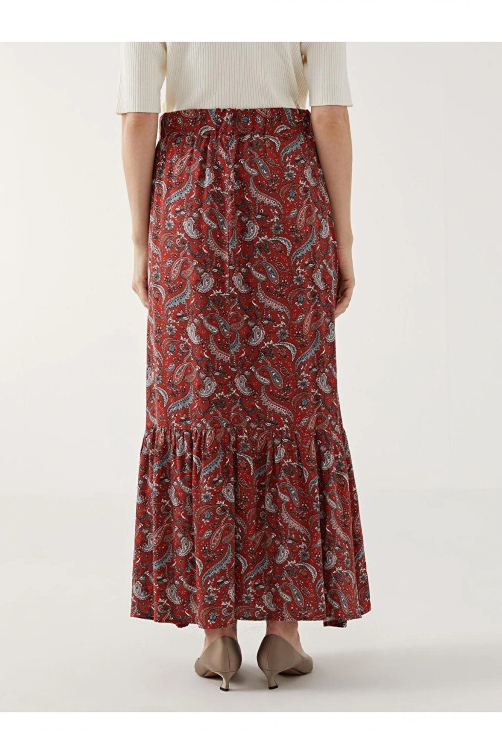 LCW Grace Beli Lastikli Desenli A Kesim Kadın Etek