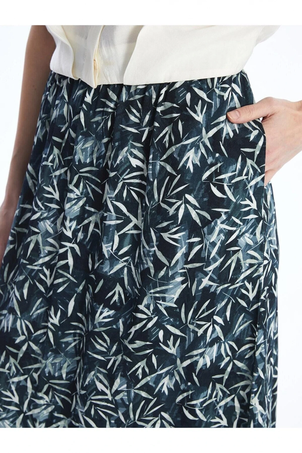 LCW Grace Beli Lastikli Desenli Belmando Kadın Etek