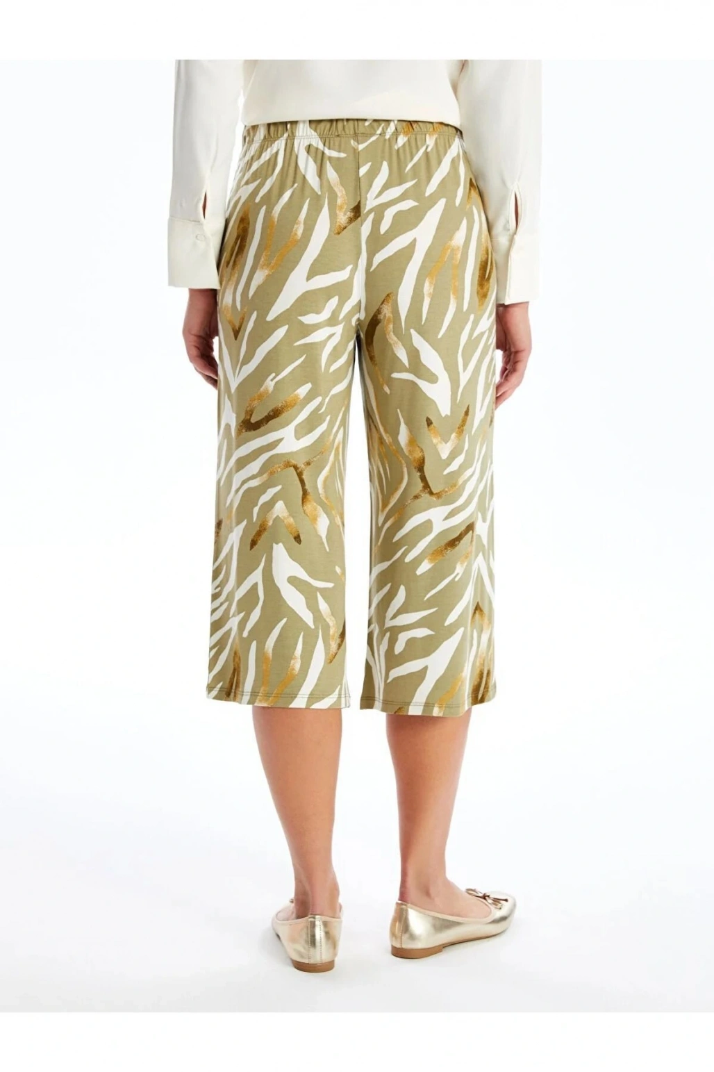 LCW Grace Beli Lastikli Desenli Kadın Kapri ÖZYEKA