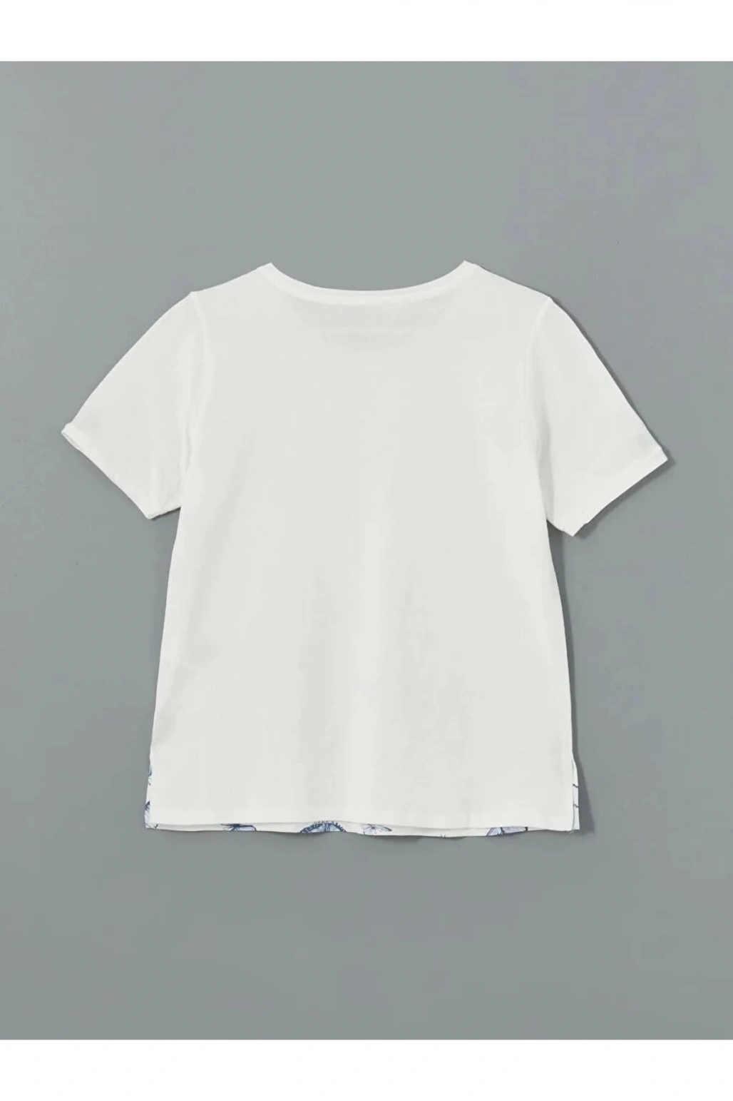 LCW Grace Beyaz Bisiklet Yaka Baskılı Kadın Tişört