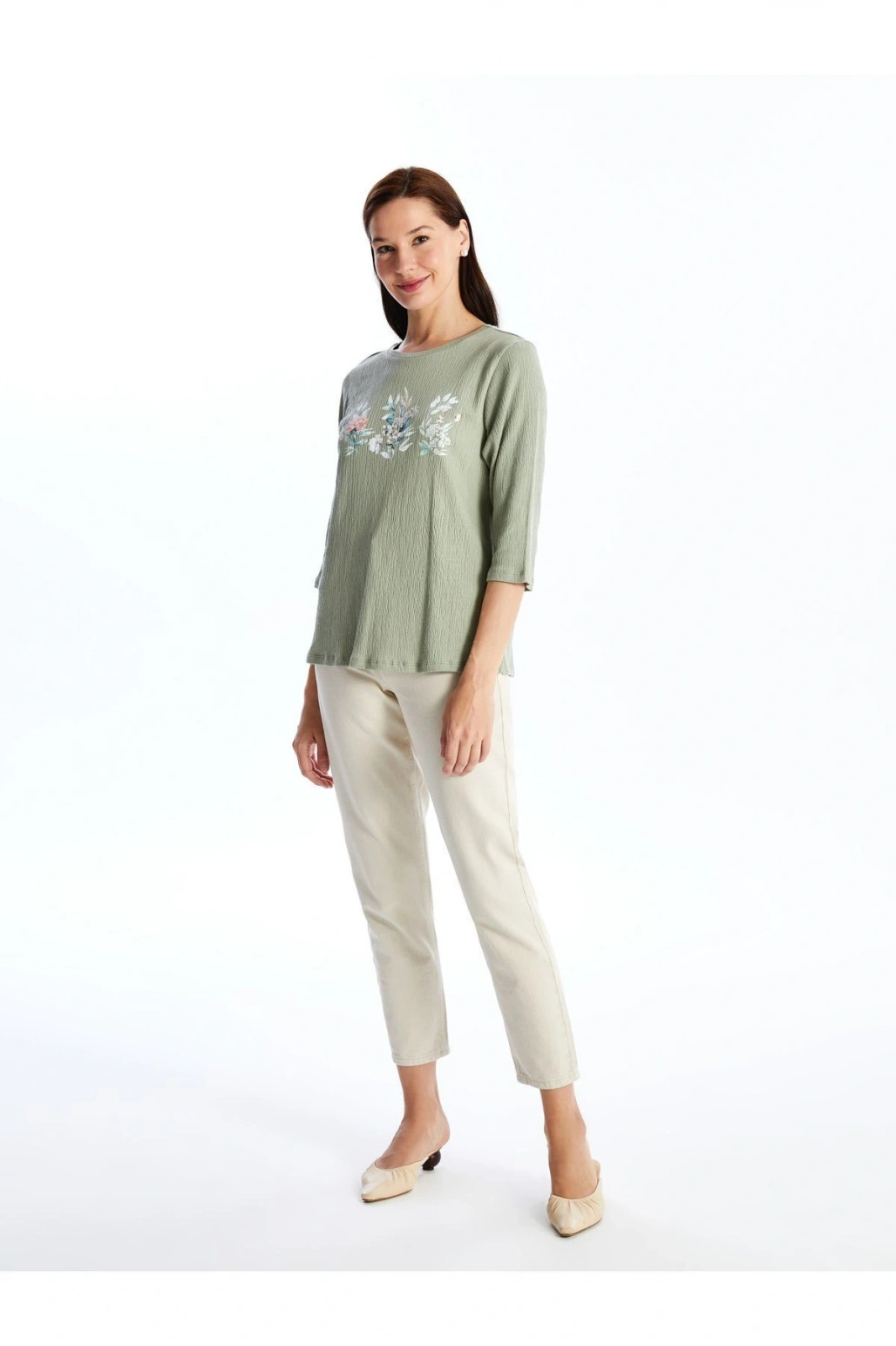 LCW Grace Bisiklet Yaka Çiçek Baskılı Kadın Bluz