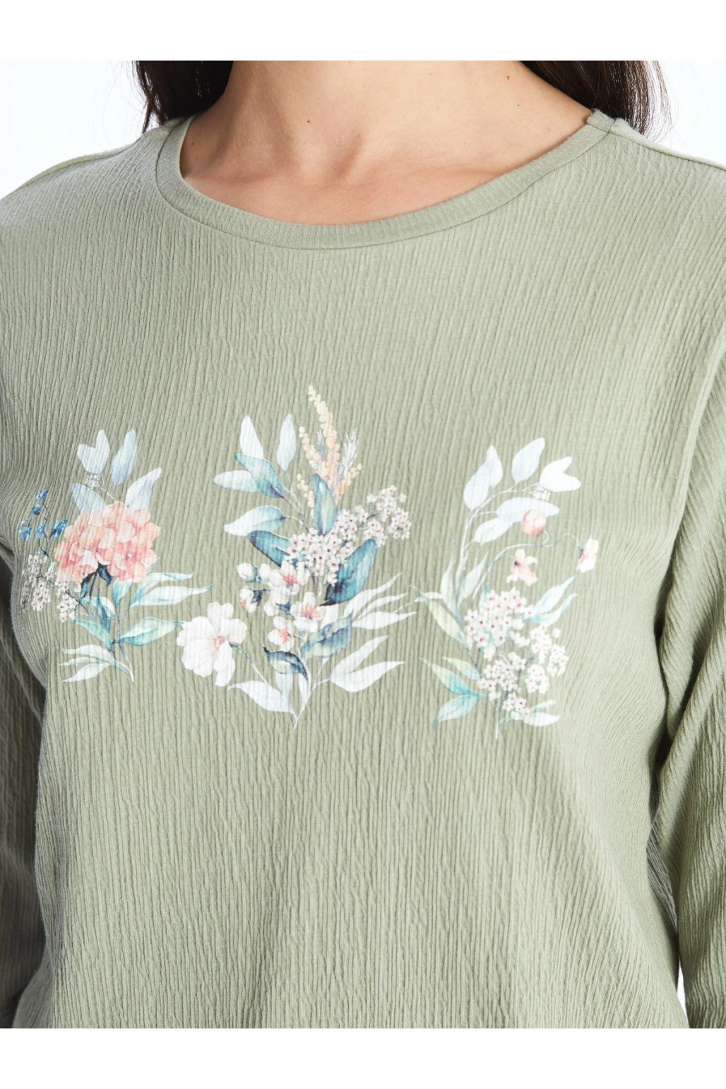 LCW Grace Bisiklet Yaka Çiçek Baskılı Kadın Bluz