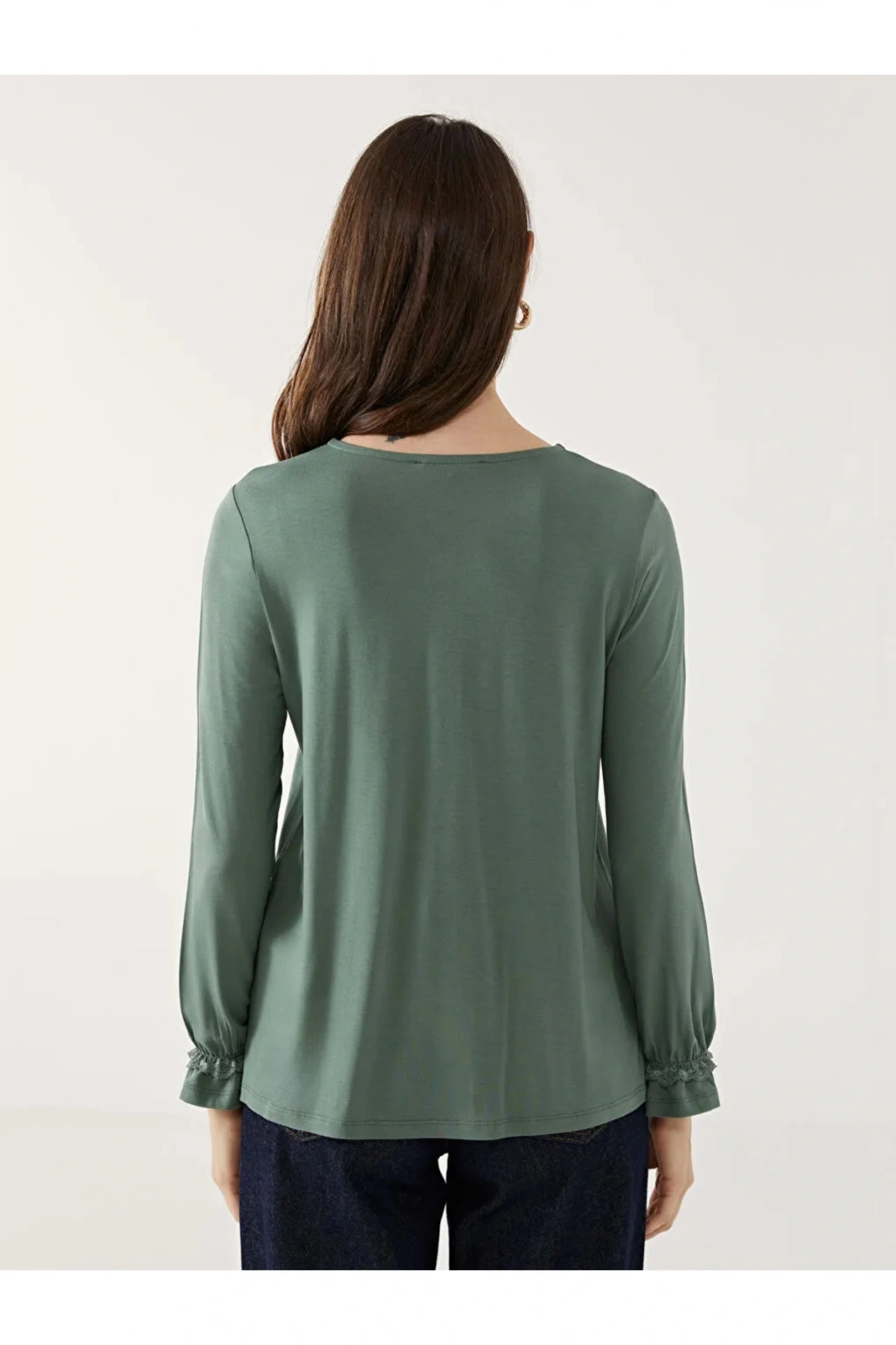 LCW Grace Bisiklet Yaka Dantel Detaylı Kadın Bluz