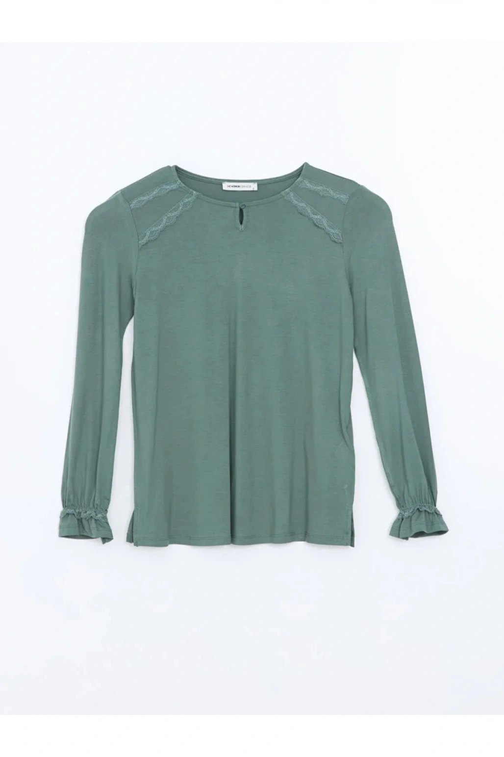 LCW Grace Bisiklet Yaka Dantel Detaylı Kadın Bluz