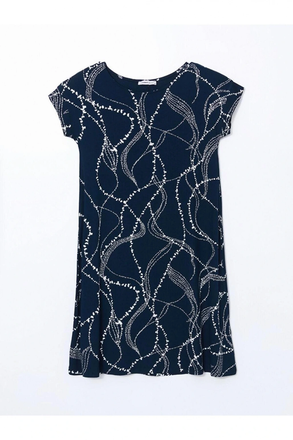 LCW Grace Bisiklet Yaka Desenli Kadın Elbise
