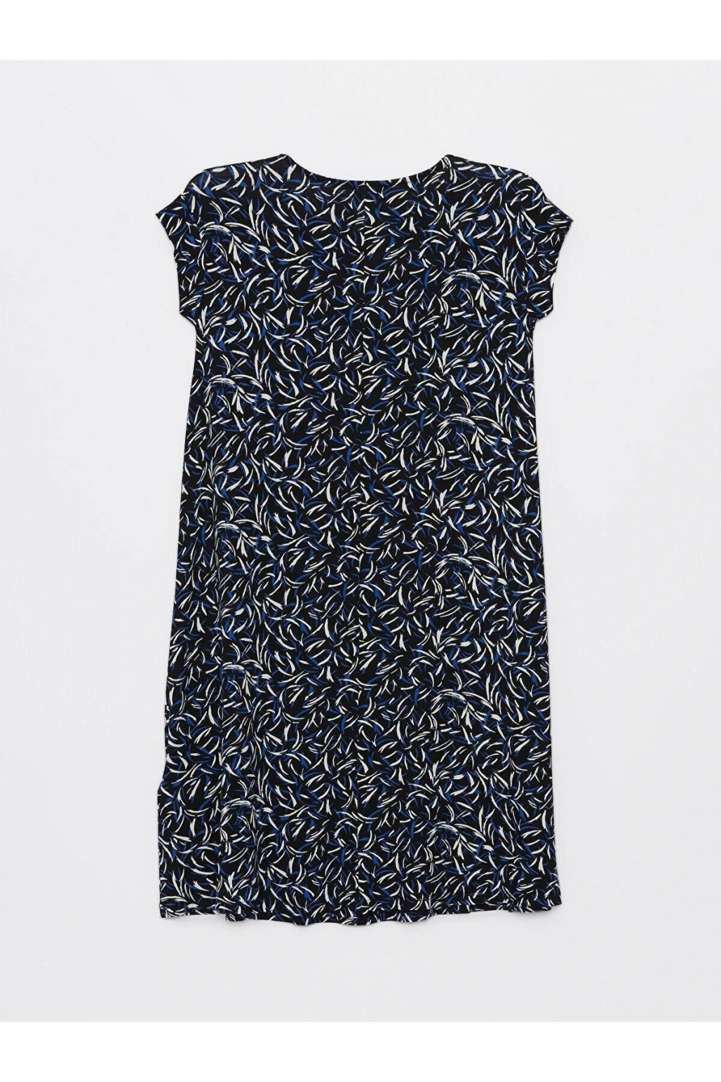 LCW Grace Bisiklet Yaka Desenli Kısa Kollu Kadın Elbise