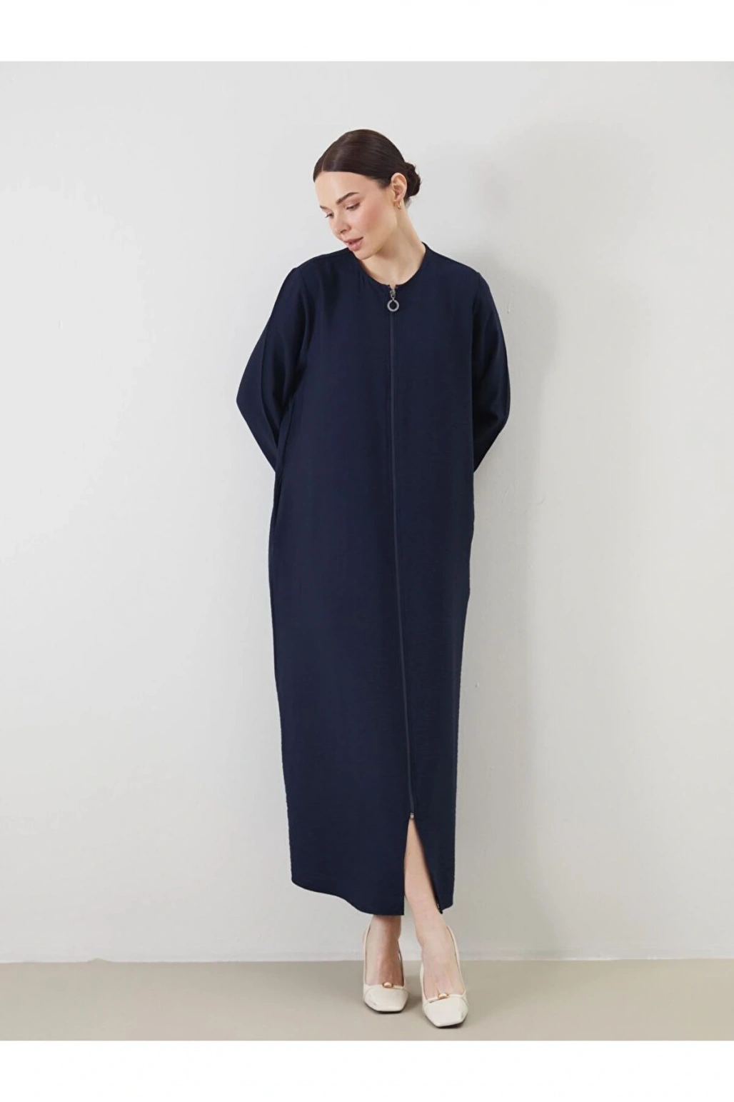 LCW Grace Bisiklet Yaka Keten Görünümlü Kadın Ferace