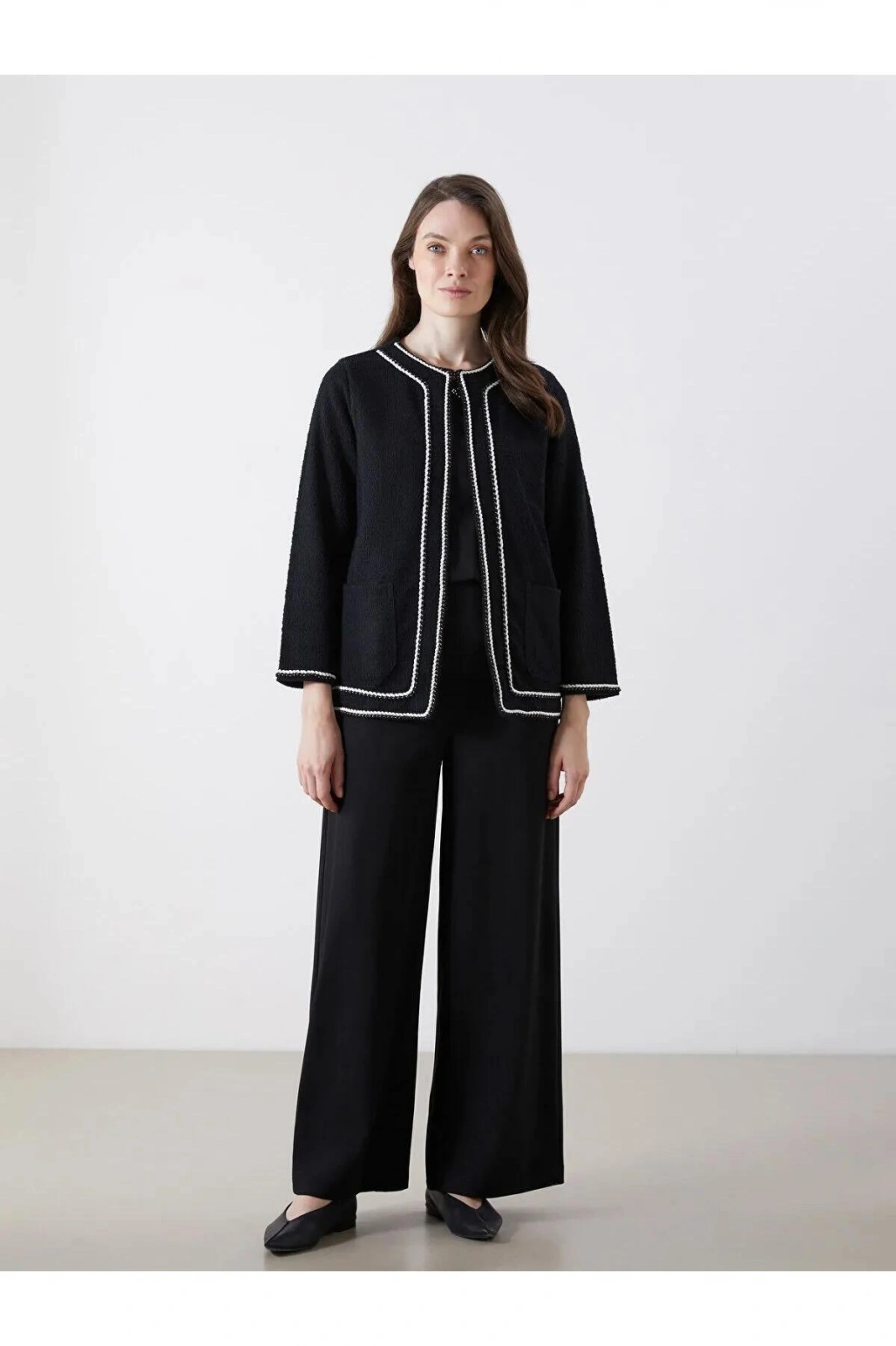 LCW Grace Bisiklet Yaka Nakışlı Kadın Hırka (W5)