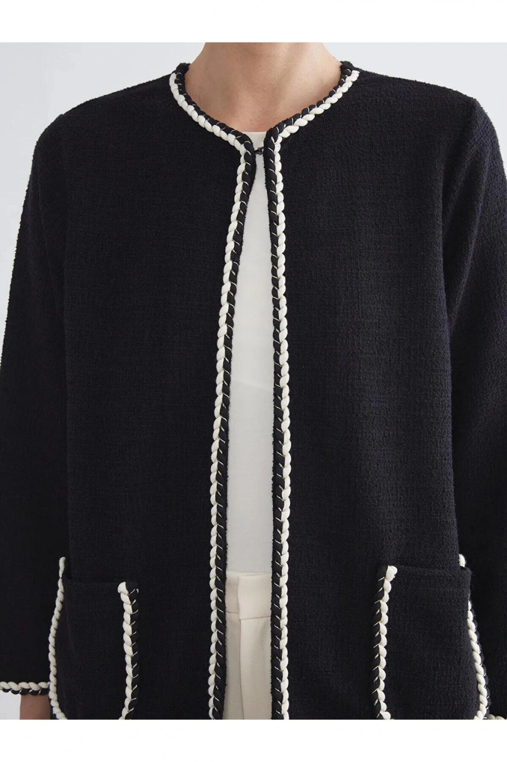 LCW Grace Bisiklet Yaka Nakışlı Kadın Hırka (W5)