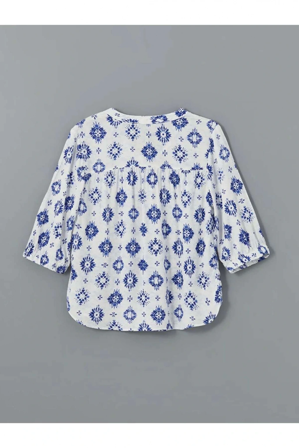 LCW Grace Ekru Kaçık Yaka Desenli Kadın Bluz