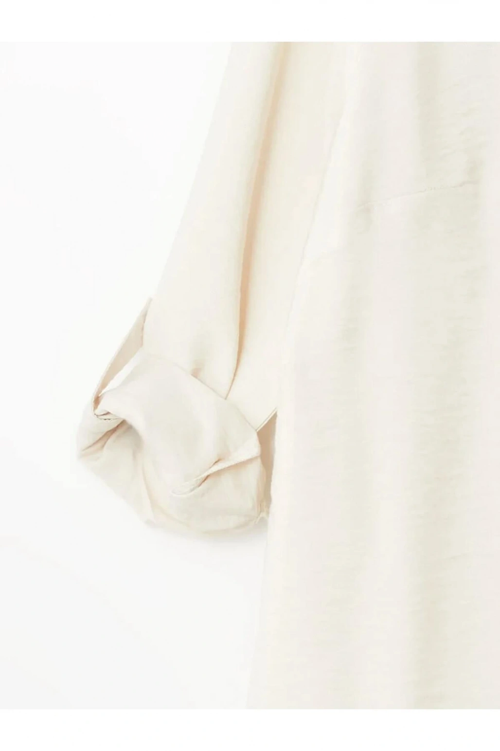 LCW Grace Gri Kaçık Yaka Düz Uzun Kollu Kadın Bluz