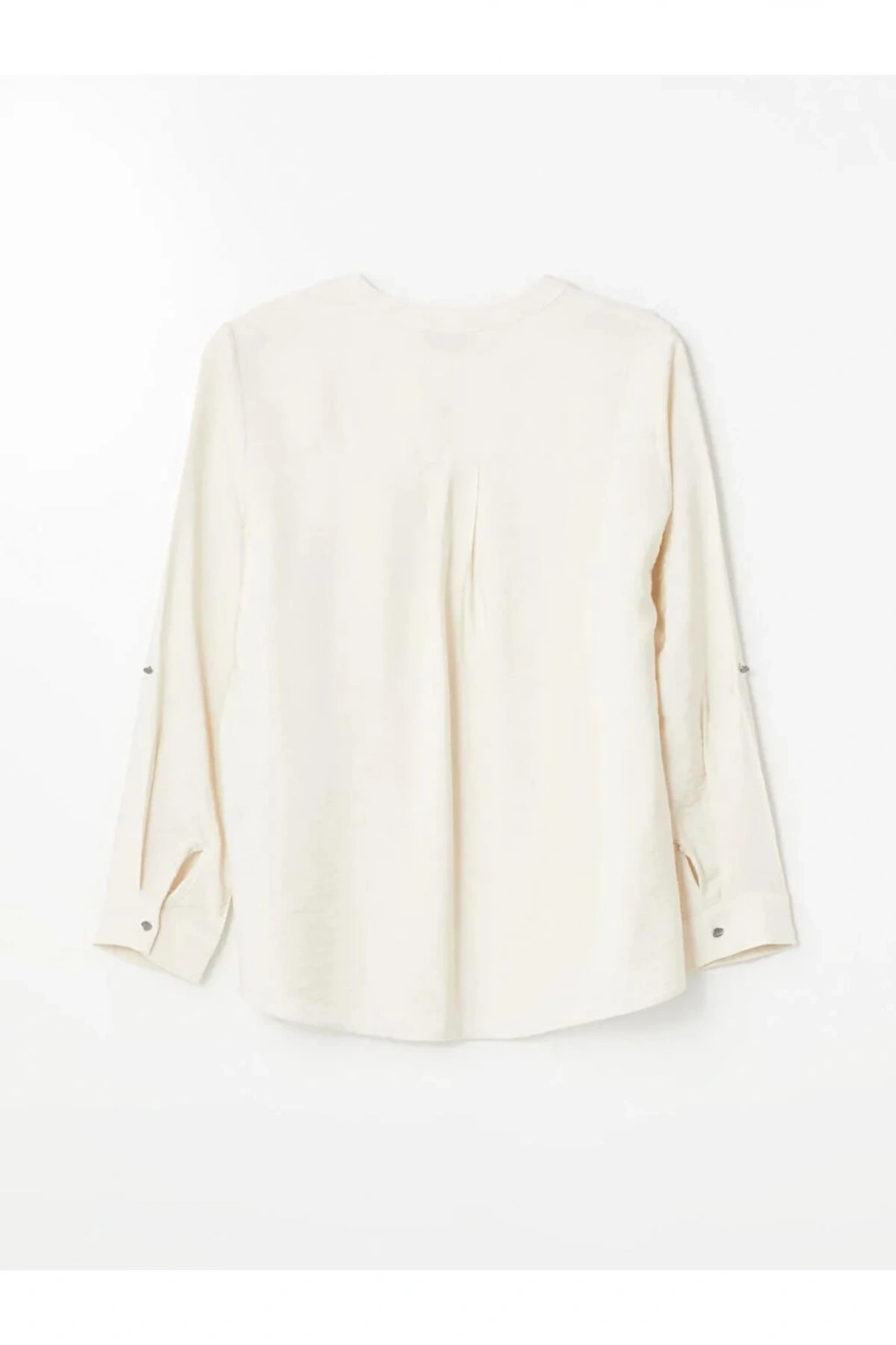 LCW Grace Gri Kaçık Yaka Düz Uzun Kollu Kadın Bluz