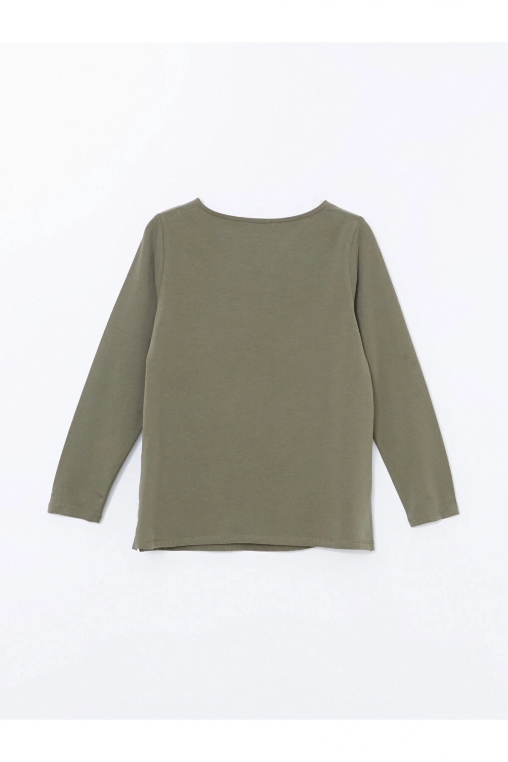 LCW Grace Haki Bisiklet Yaka Çiçekli Kadın Tişört