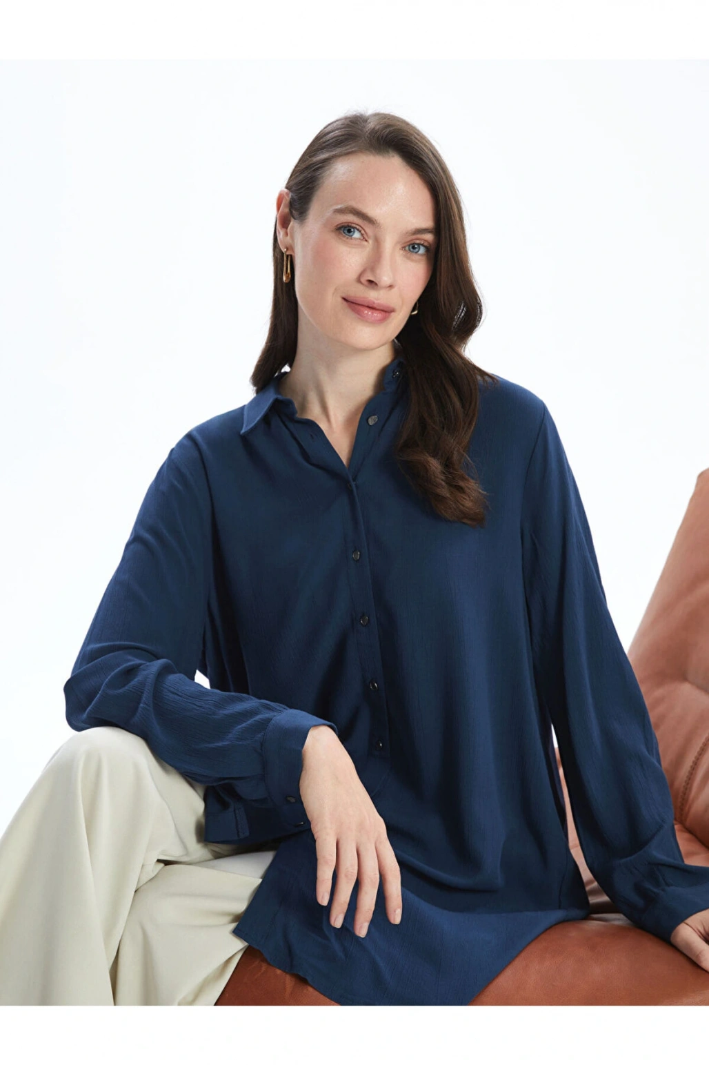 LCW Grace İndigo Kadın Gömlek Tunik
