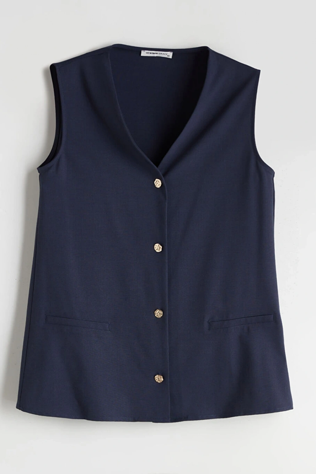 LCW Grace Indigo V Yaka Kadın Yelek