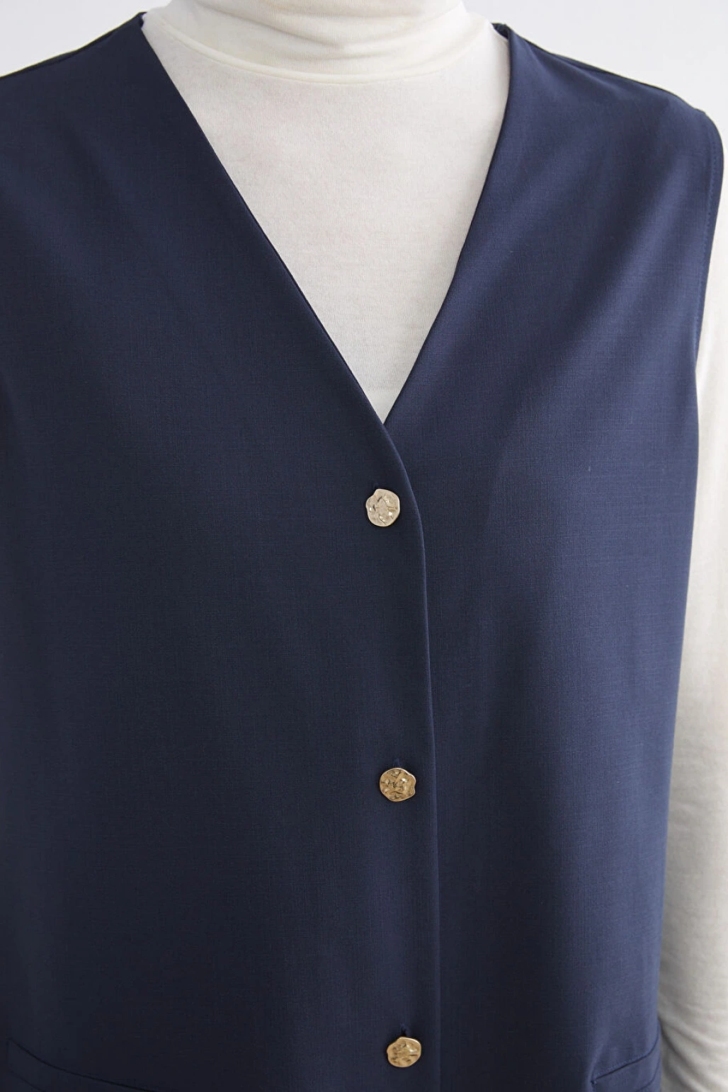 LCW Grace Indigo V Yaka Kadın Yelek