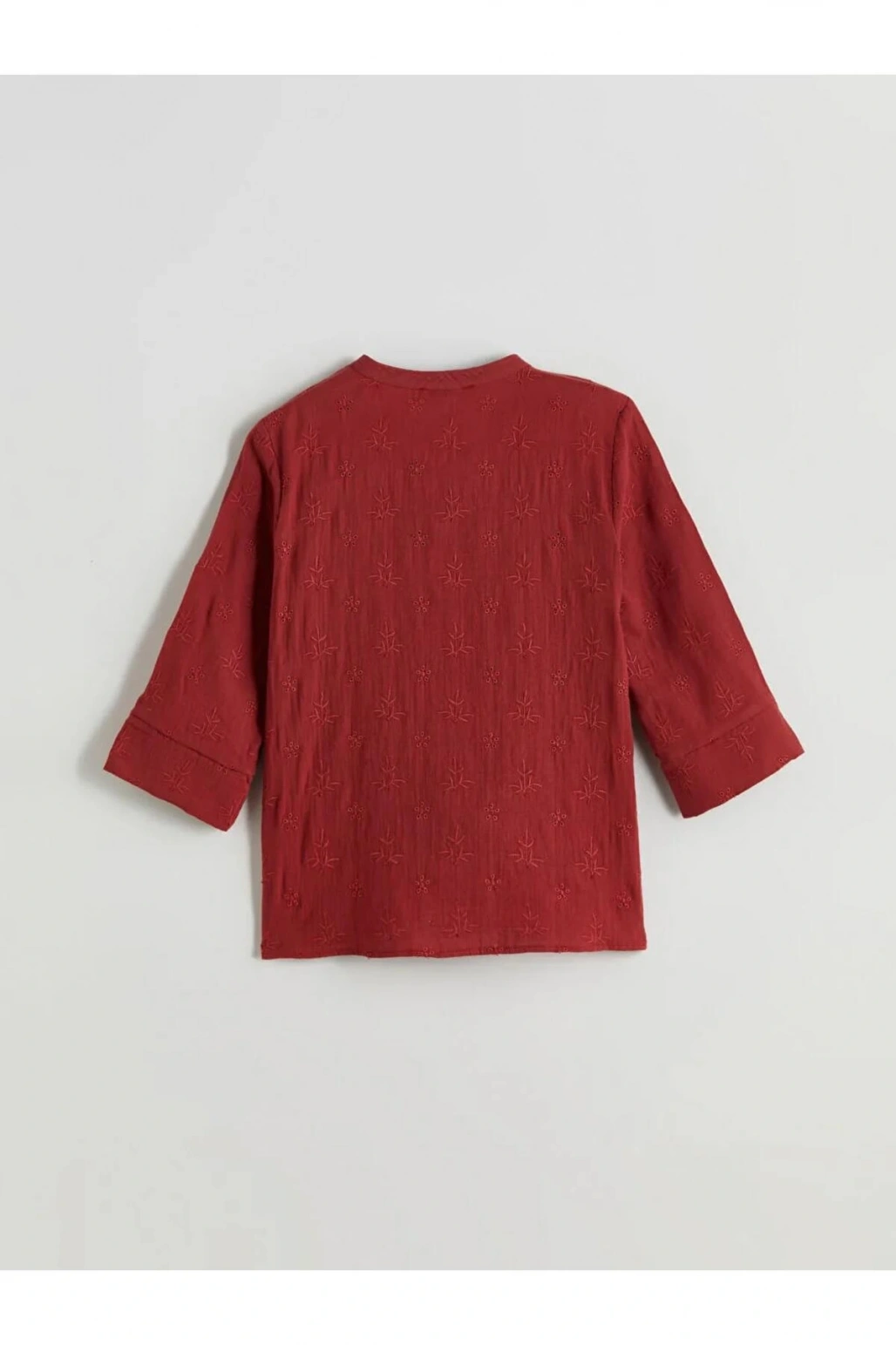 LCW Grace KİREMİT Kaçık Yaka Ajurlu Brode Kadın Gömlek