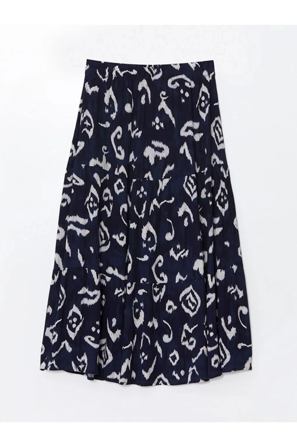 LCW Grace Lacivert Baskılı Beli Lastikli Desenli Kadın Etek