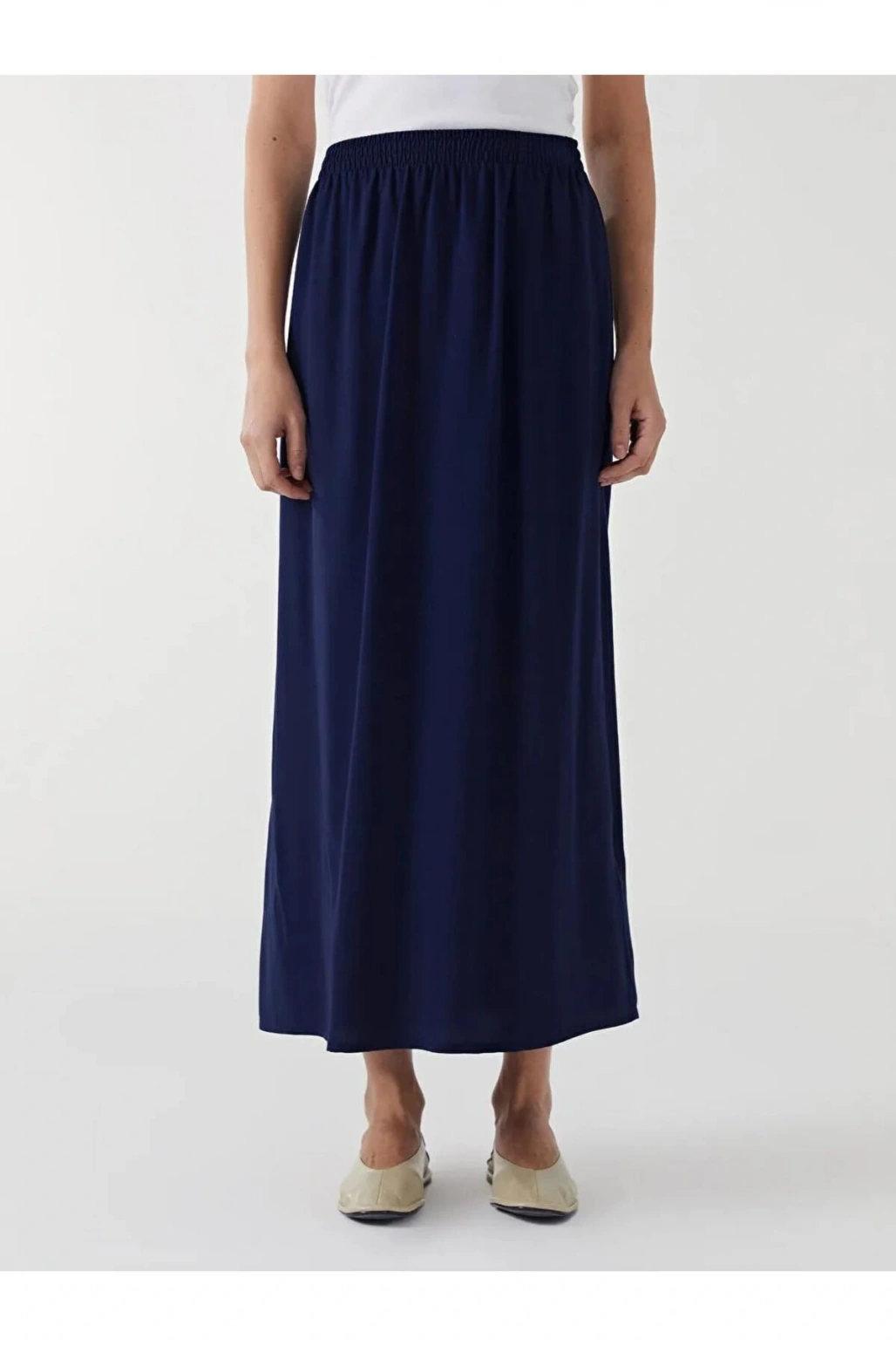 LCW Grace Lacivert Beli Lastikli Kadın Etek