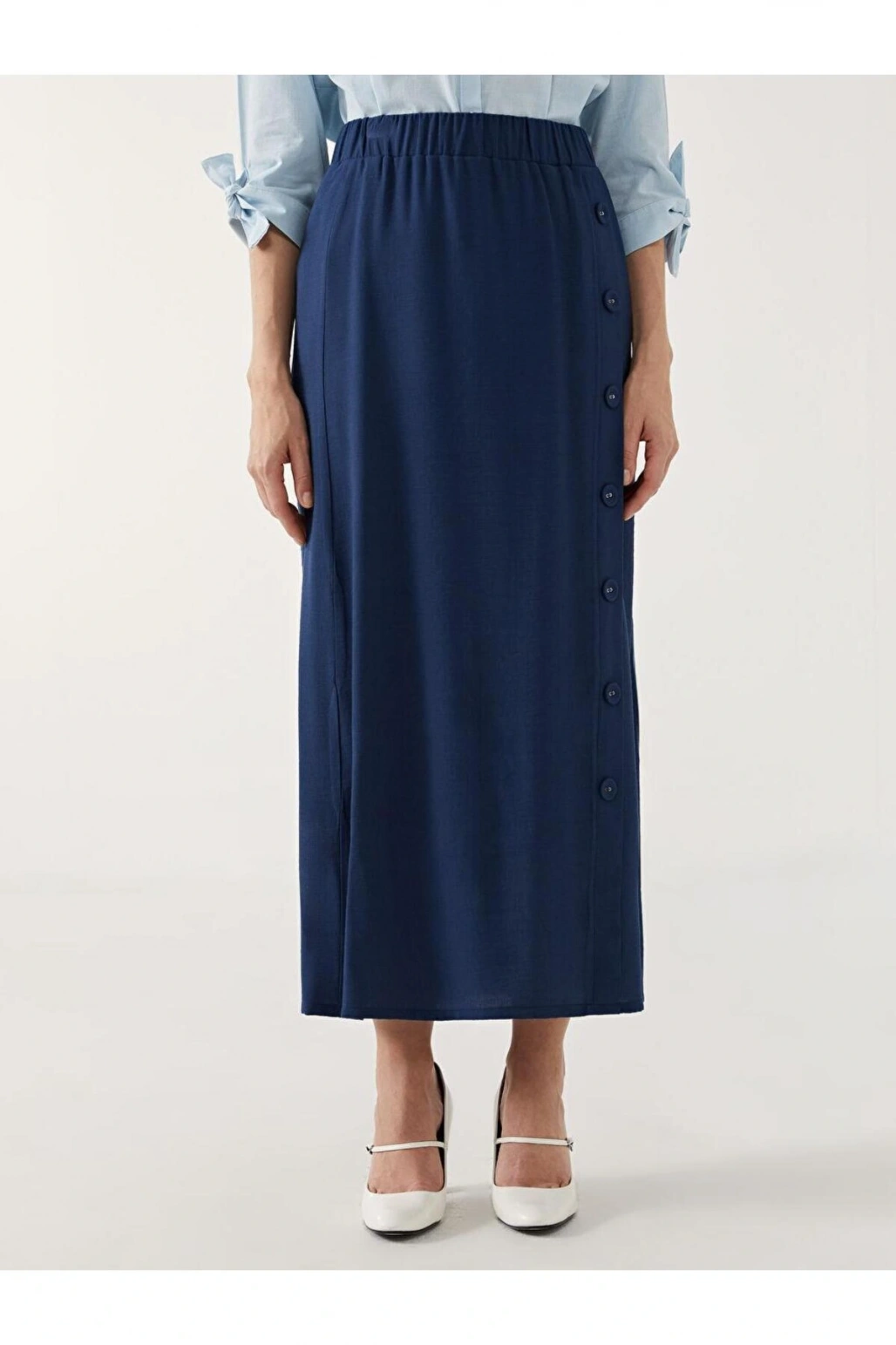 LCW Grace Lacivert Beli Lastikli Kadın Etek