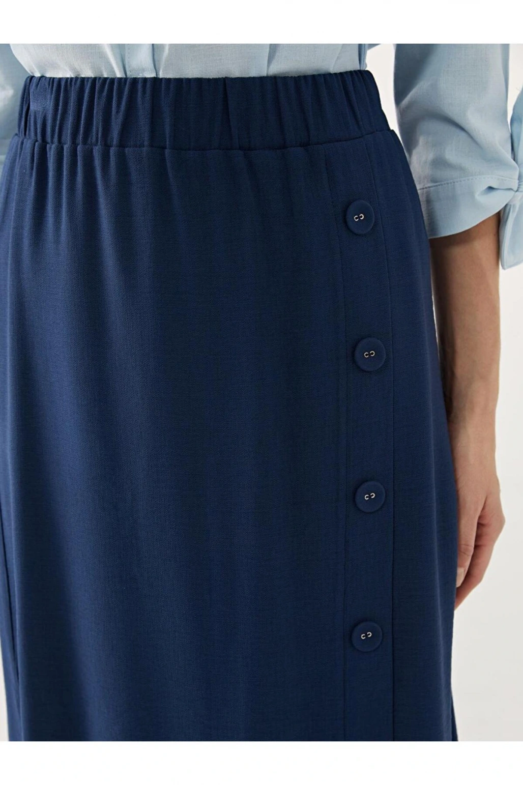 LCW Grace Lacivert Beli Lastikli Kadın Etek