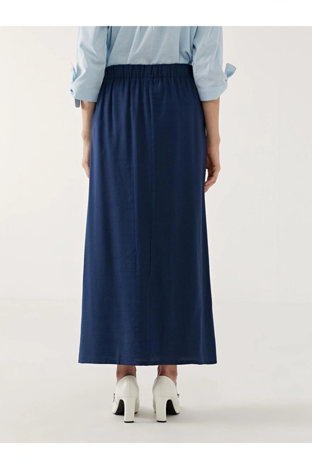 LCW Grace Lacivert Beli Lastikli Kadın Etek