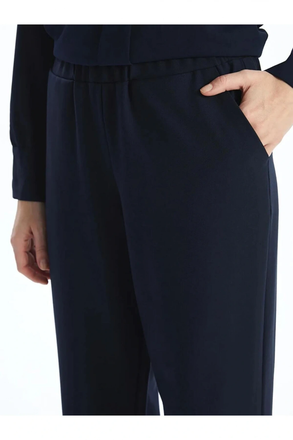 LCW Grace Lacivert Beli Lastikli Kadın Pantolon