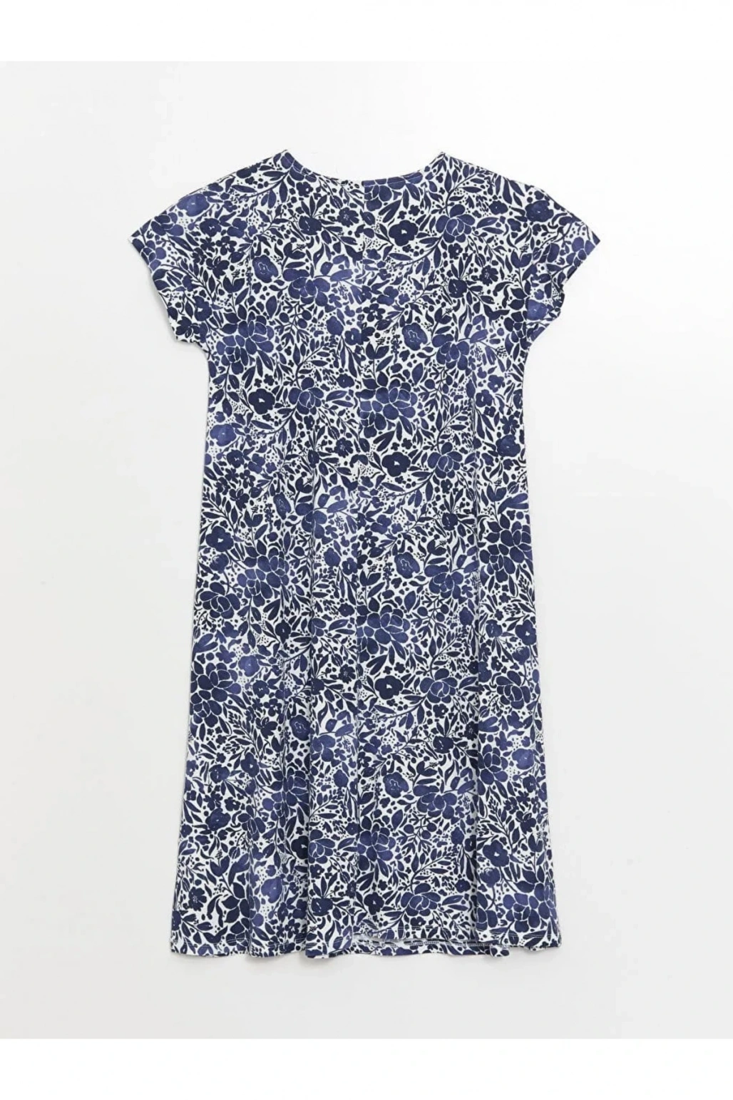 LCW Grace Lacivert V Yaka Çiçekli A Kesim Kadın Elbise