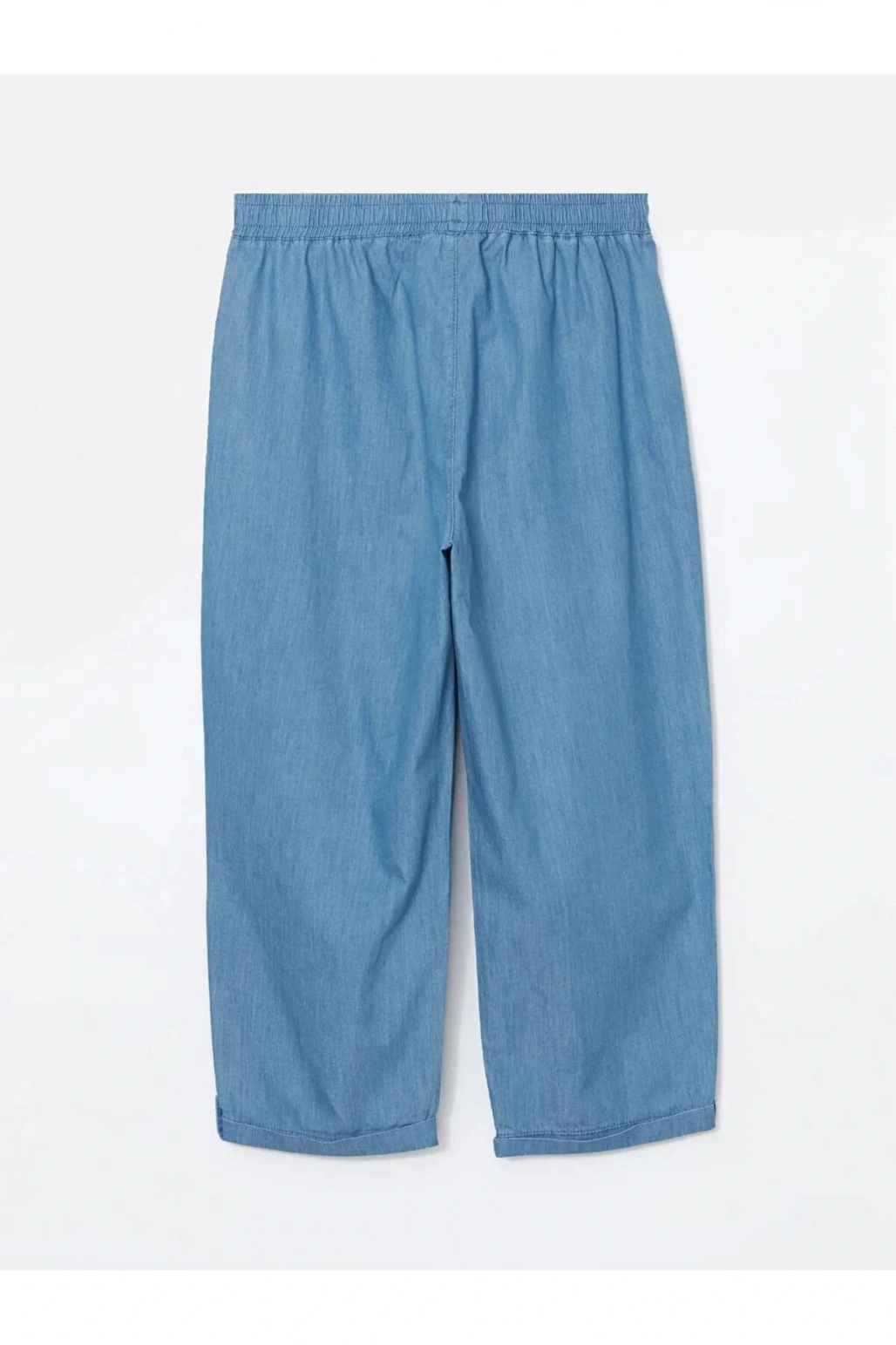 LCW Grace Mavi Beli Lastikli Kadın Jean Kapri
