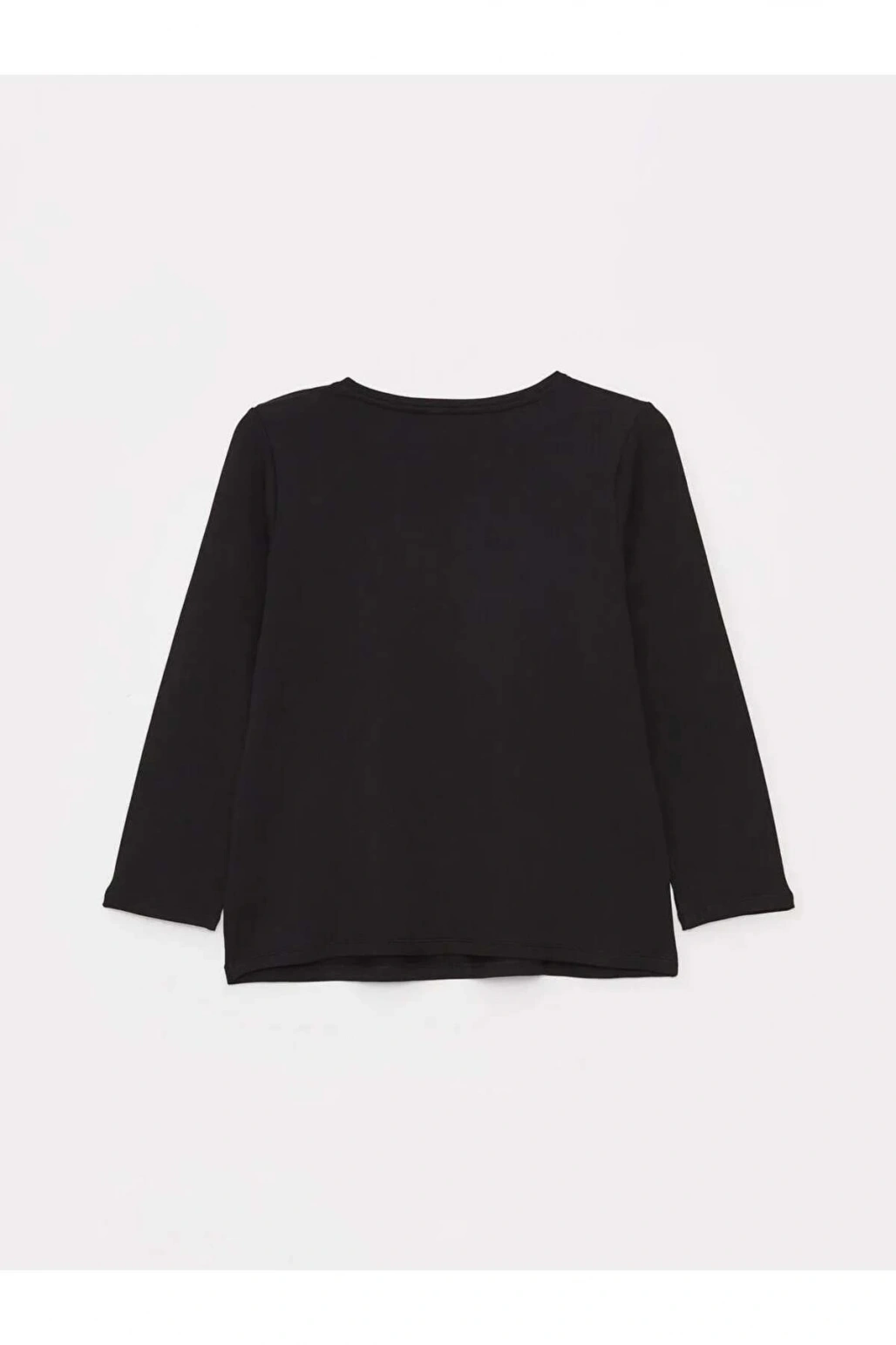 LCW Grace Siyah Bisiklet Yaka Baskılı Uzun Kollu Kadın Bluz