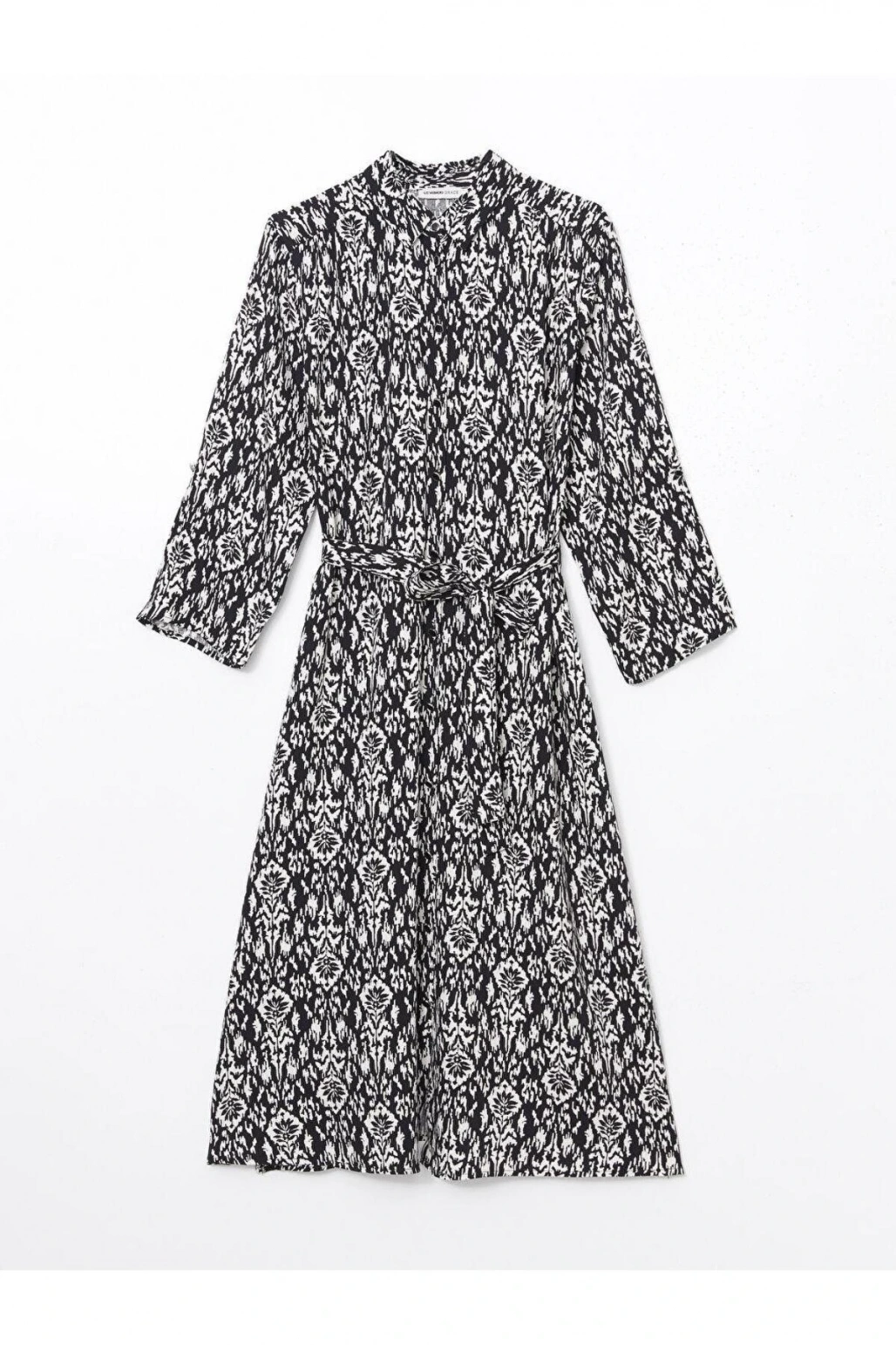 LCW Grace Siyah Desenli Kadın Gömlek Elbise