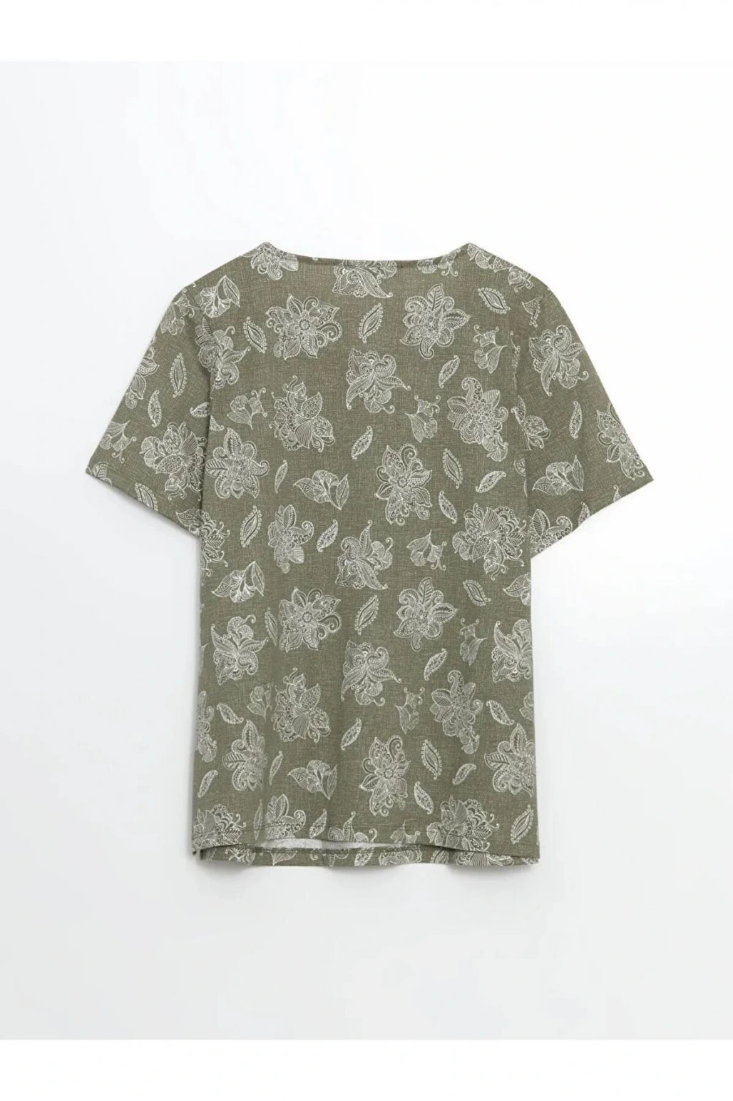 LCW Grace Yeşil Bağlamalı Yaka Çiçekli Kadın Bluz