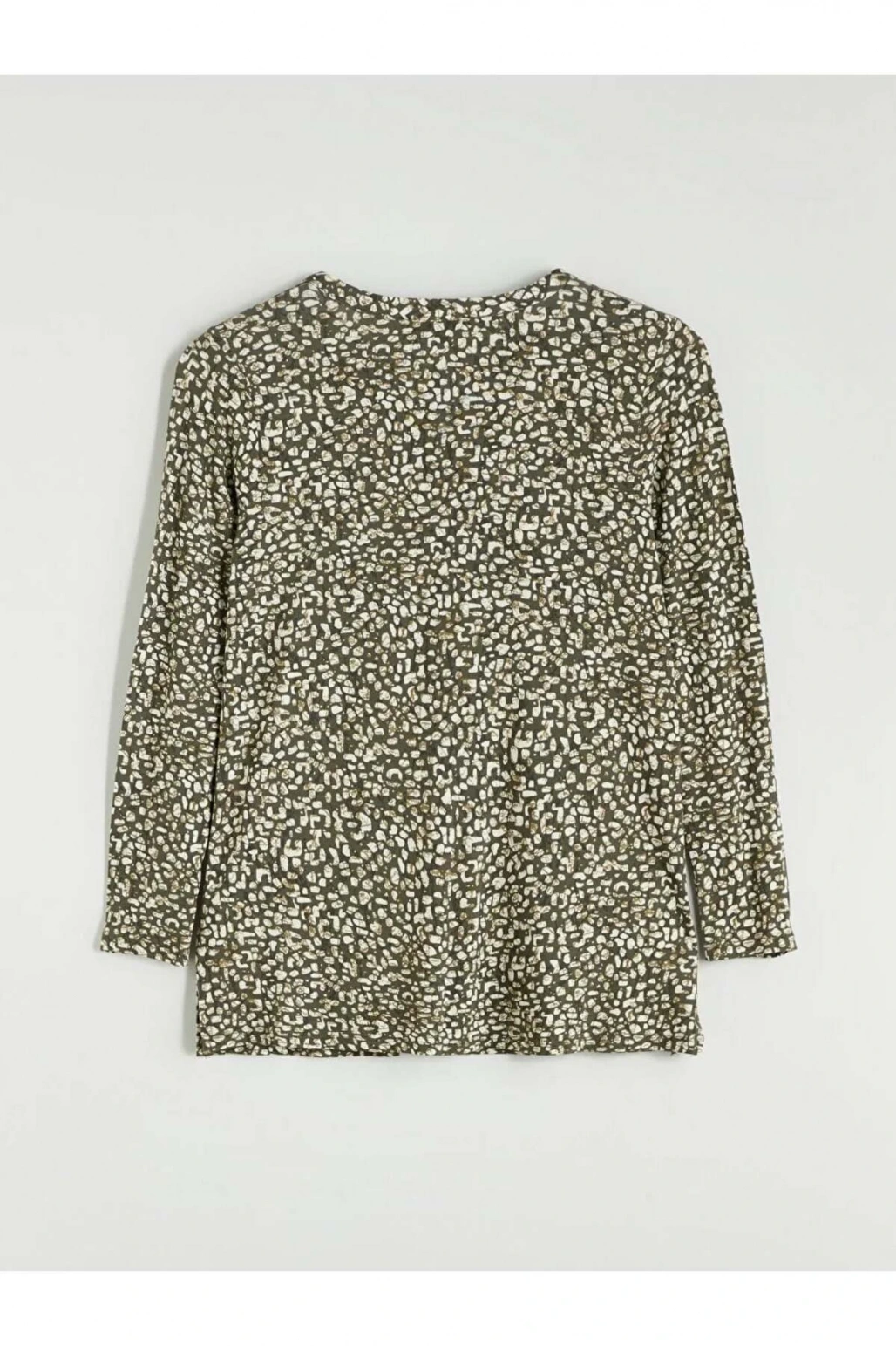 LCW Grace Yeşil Kaçık Yaka Desenli Bluz