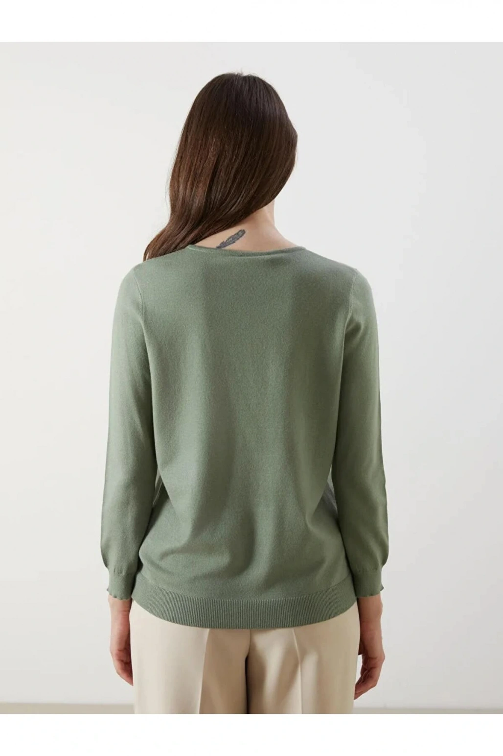 LCW GraceHaki Bisiklet Yaka Kadın Triko Kazak