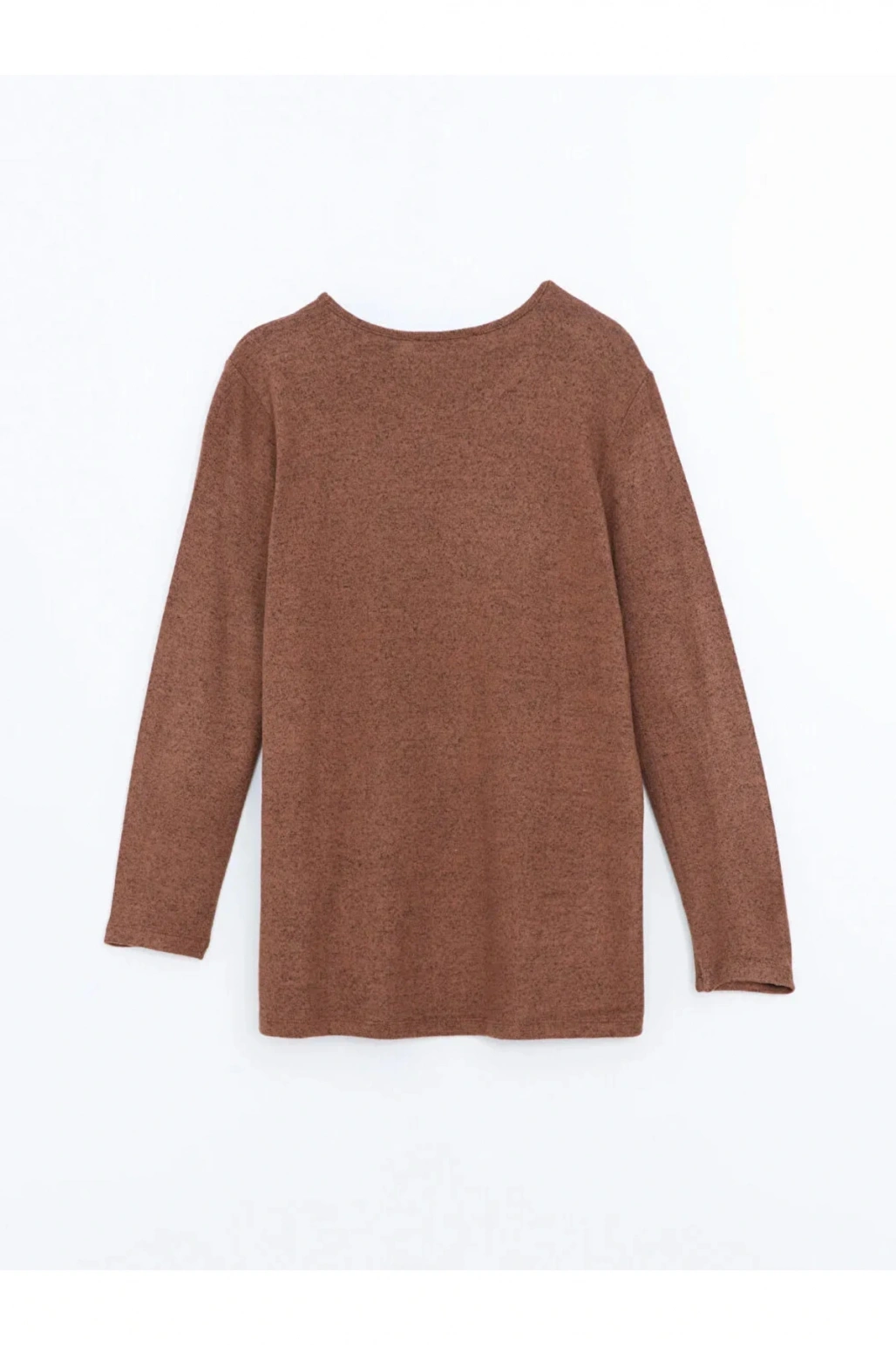 LCW Grace Kahverengi Bisiklet Yaka Desenli Kadın Bluz