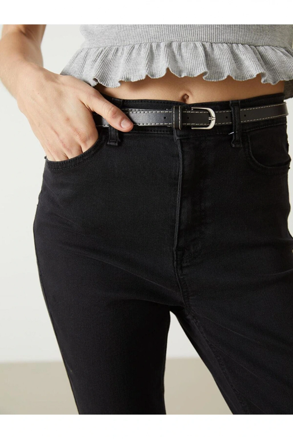 LCW Jeans Beli Kemerli Jüpiter Süper Skinny Fit Kadın Jean Pantolon