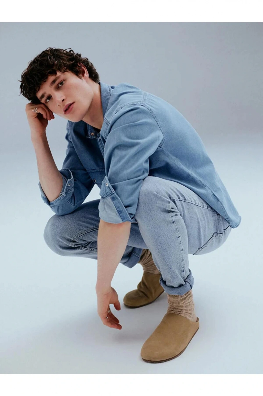 LCW Jeans İndigo Rahat Kalıp Uzun Kollu Erkek Jean Gömlek