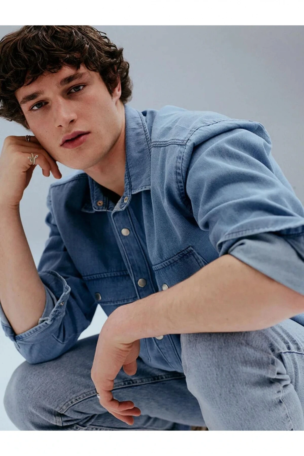 LCW Jeans İndigo Rahat Kalıp Uzun Kollu Erkek Jean Gömlek