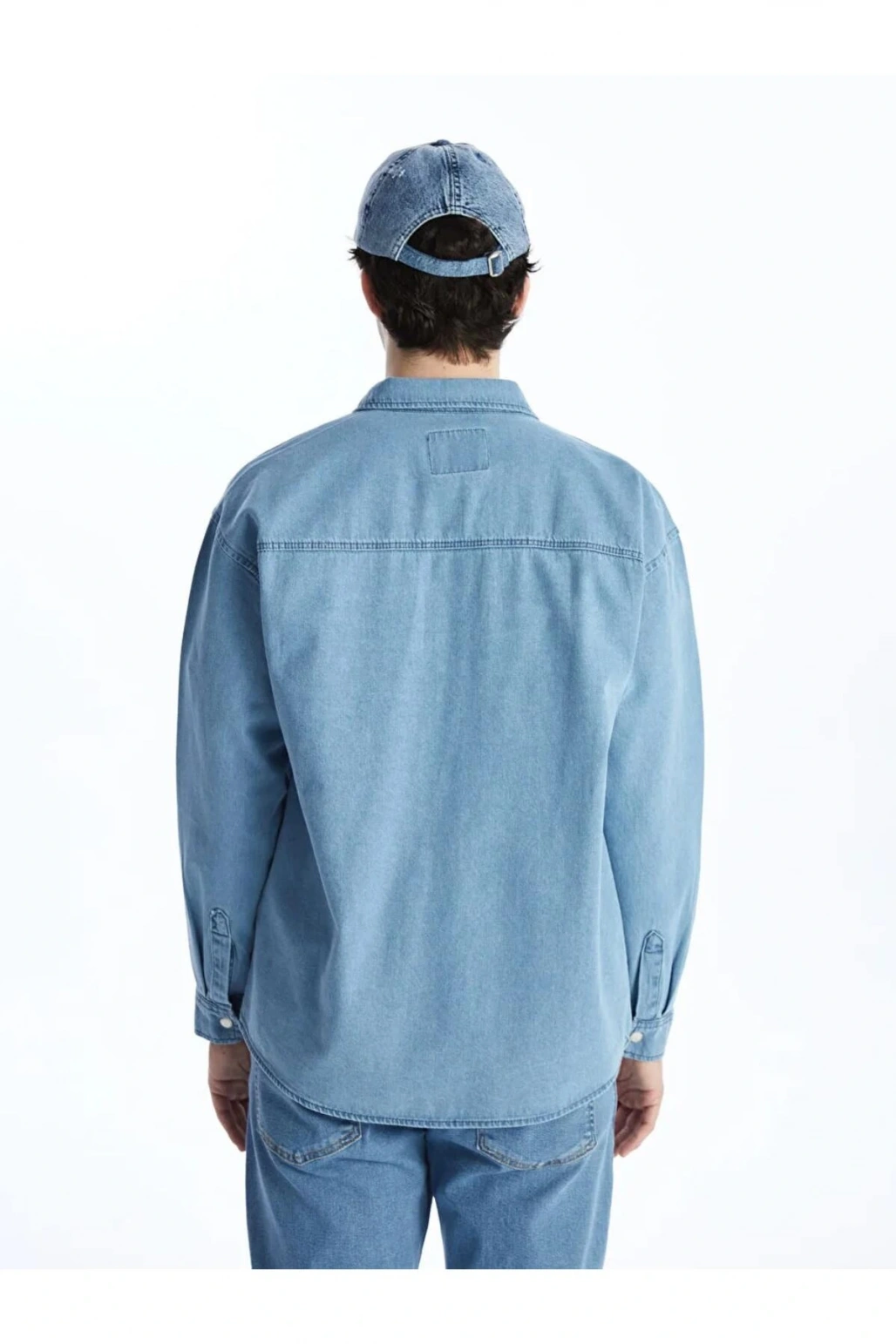 LCW Jeans İndigo Rahat Kalıp Uzun Kollu Erkek Jean Gömlek