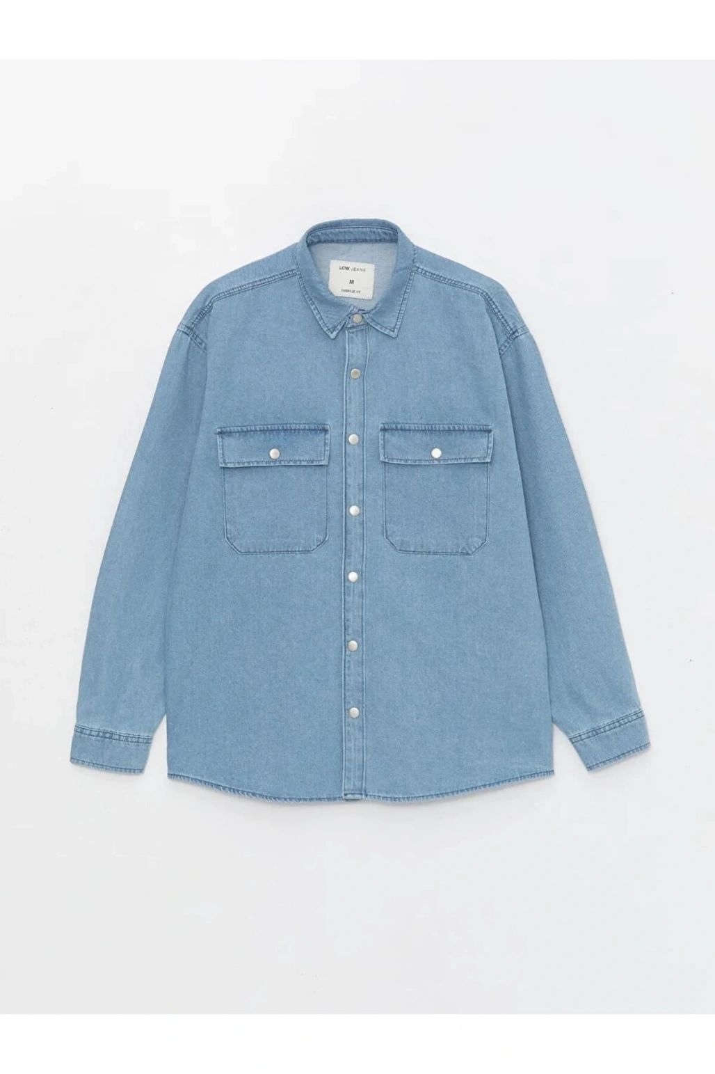 LCW Jeans İndigo Rahat Kalıp Uzun Kollu Erkek Jean Gömlek