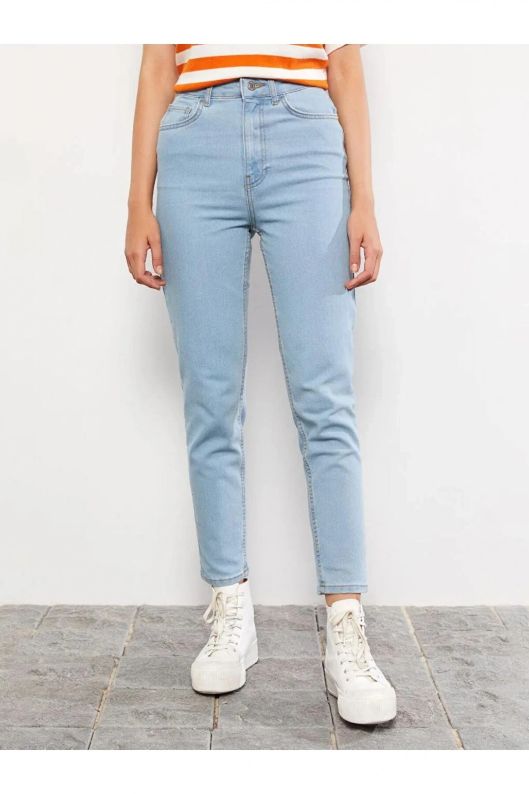 LCW Jeans İndigo Yüksek Bel Slim Fit Kadın Jean Pantolon